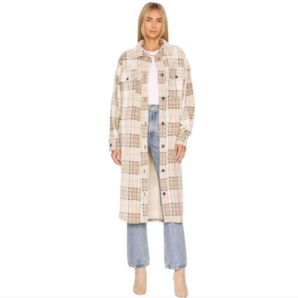 Free People Ruby longline shacket in Pistachio